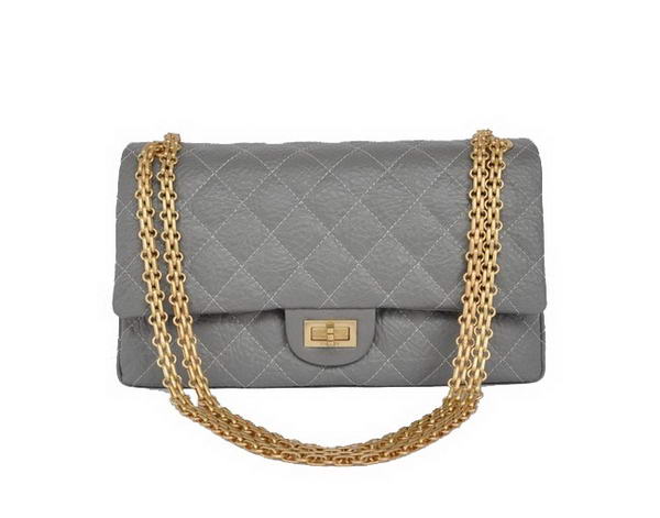 Best Top Quality Chanel A30226 Grey Glazed Crackled Leather Classic Flap Bag Replica